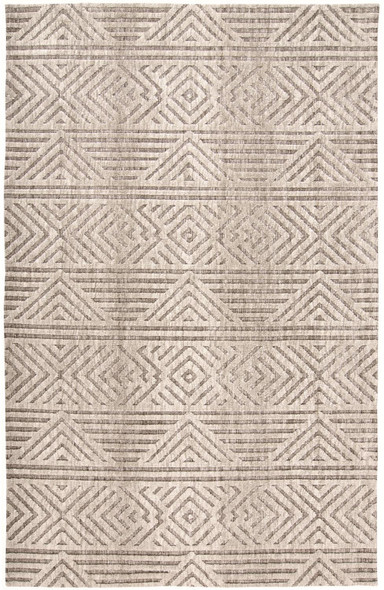4' X 6' Tan Ivory And Brown Geometric Stain Resistant Area Rug