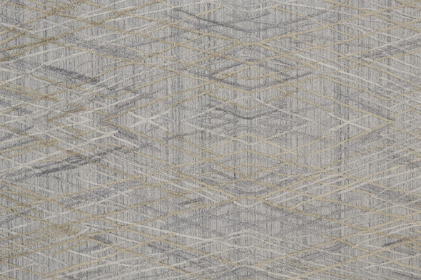 2' X 3' Gray and Ivory Abstract Hand Woven Area Rug