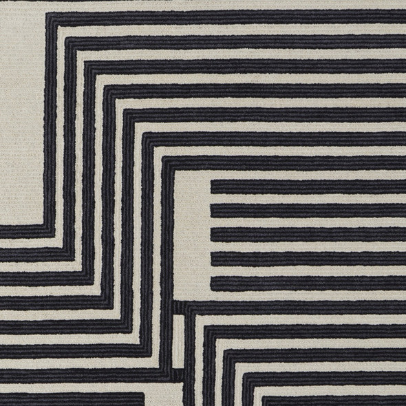 9' X 12' Gray And Black Wool Abstract Geometric Hand Tufted Area Rug