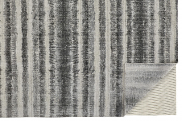 12' X 15' Gray Ivory And Black Abstract Hand Woven Area Rug