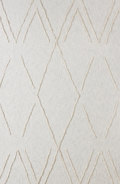 Ivory Geometric King Cotton Coverlet With Fringe