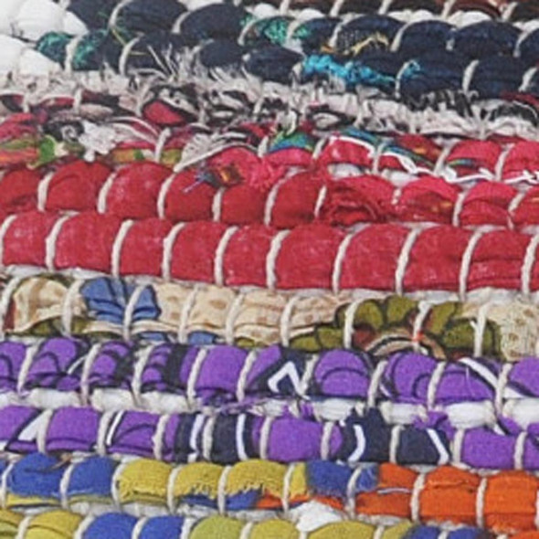 20" X 20" White Red Green Blue Yellow And Orange 100% Cotton Geometric Zippered Pillow