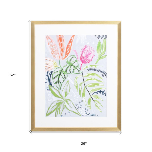 Tropical Blooms II Gold Framed Print Wall Art
