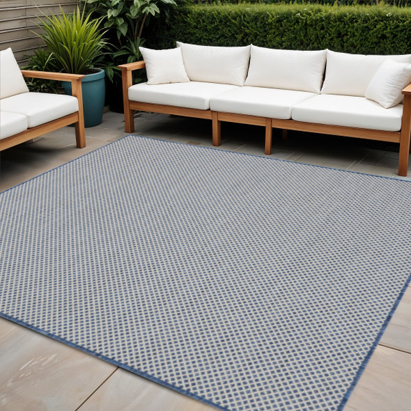 5' Bone Square Geometric Power Loom Area Rug