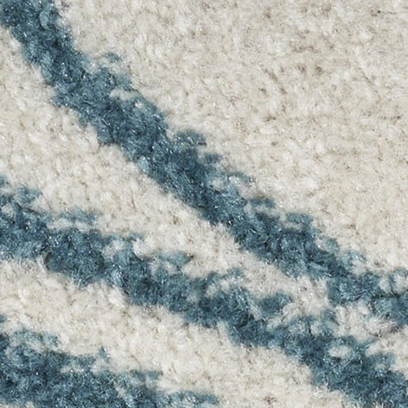 10' Ivory And Blue Floral Runner Rug