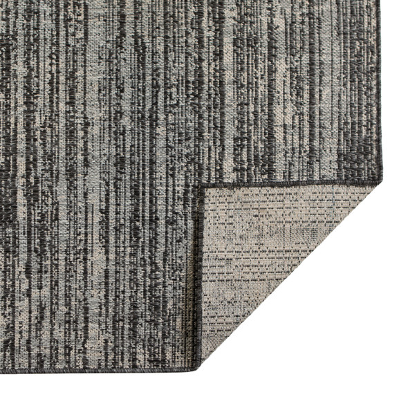 8' X 10' Brown and Ivory Striped Stain Resistant Indoor Outdoor Area Rug