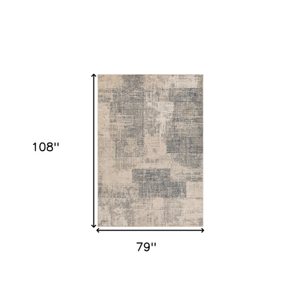 6' X 9' Gray And Sand Abstract Area Rug