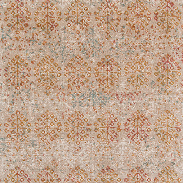9' X 12' Beige Orange And Teal Southwestern Area Rug