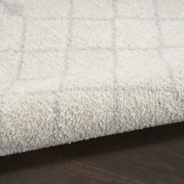 9' X 12' Gray and Ivory Moroccan Power Loom Washable Area Rug