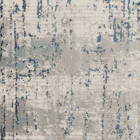 5' Gray and Ivory Square Abstract Power Loom Area Rug