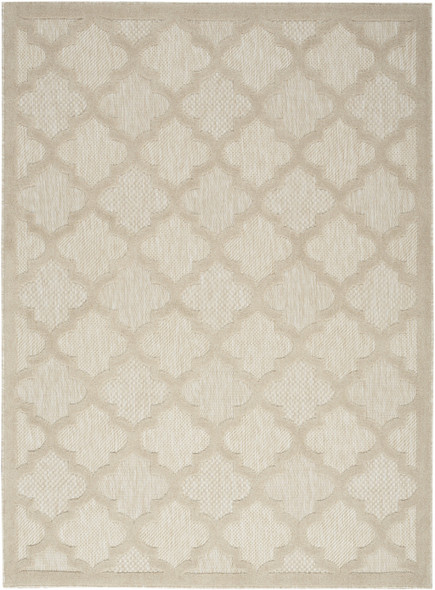 6' X 9' Cream And Beige Trellis Indoor Outdoor Area Rug
