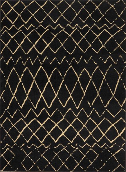 5' X 7' Black Floral Power Loom Area Rug
