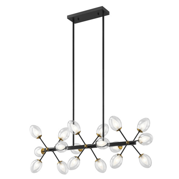 Black Gold And Clear Sputnik Multi Light Transparent Metal Edison Bulb Dimmable Smart Enabled Chandelier With Clear Shades