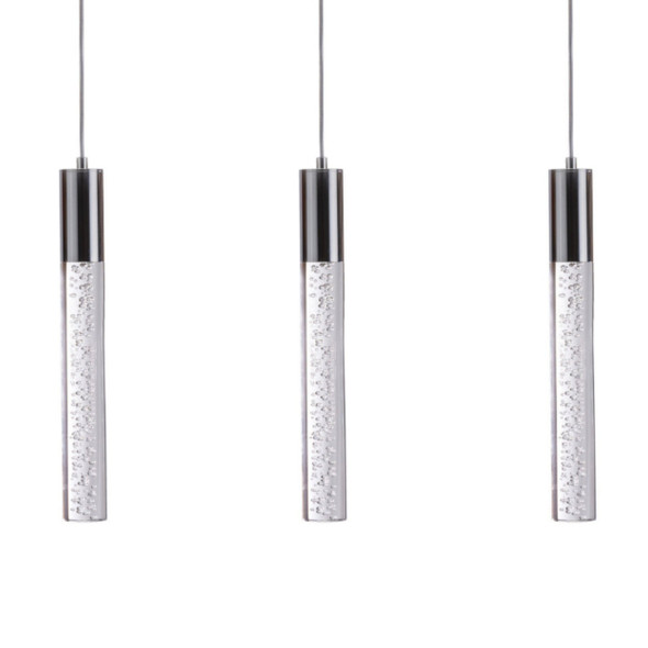 Black And Clear Three Light Transparent Metal Dimmable Smart Enabled Chandelier With Clear Shades