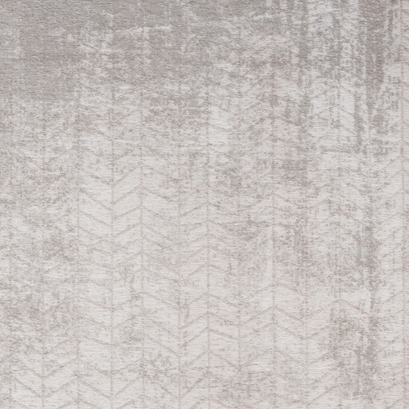 9' X 13' Gray and White Chevron Non Skid Area Rug