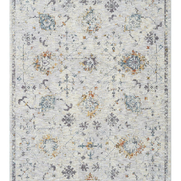 9' X 12' Ivory and Blue Floral Area Rug