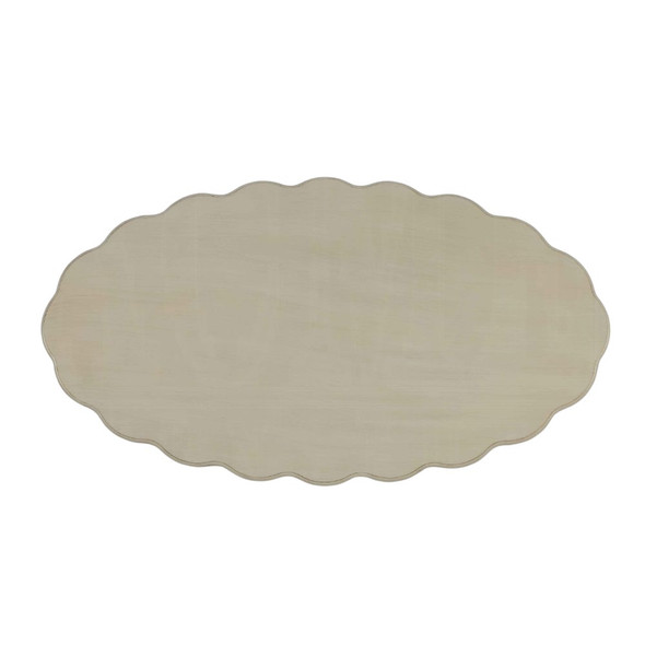 50" Antiqued White Solid Wood Oval Distressed Coffee Table