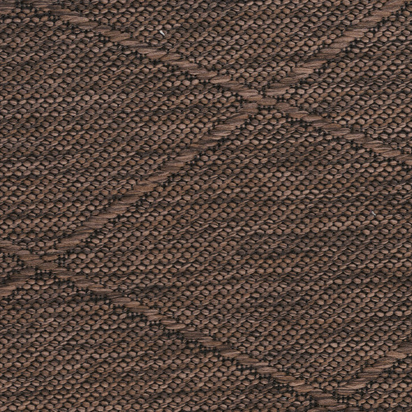 9' X 12' Dark Brown And Brown Geometric Indoor Outdoor Area Rug