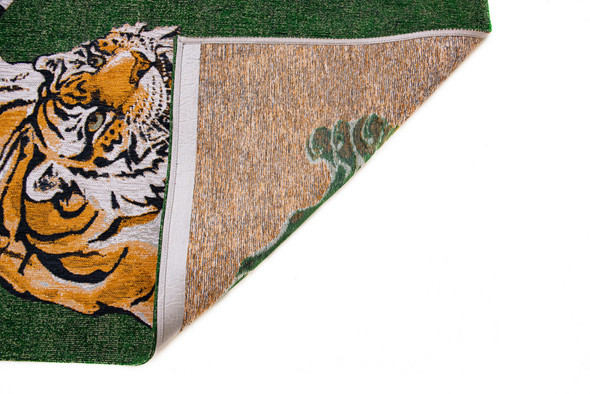 8' X 11' Green And Yellow Abstract Washable Area Rug
