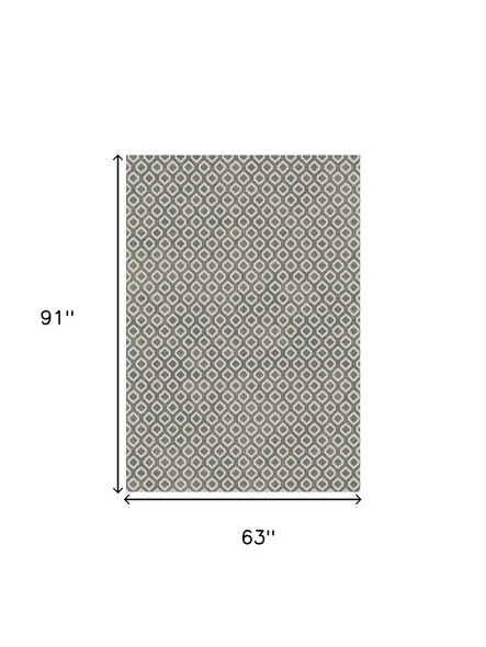 5' X 8' Beige and Gray Geometric Area Rug