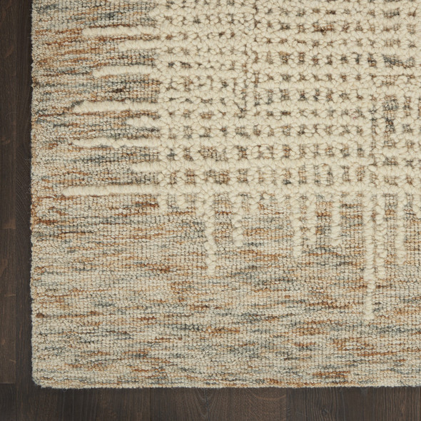 4' X 6' Beige and Tan Wool Abstract Area Rug