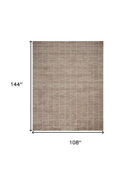 9' X 12' Brown Geometric Area Rug