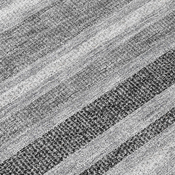 8' X 10' Gray And Black Striped Washable Indoor Outdoor Area Rug