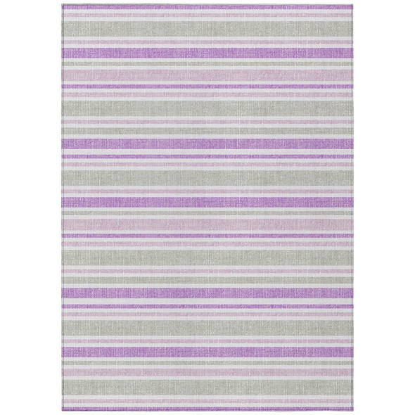 3' X 5' Pearl Striped Washable Non Skid Indoor Outdoor Area Rug
