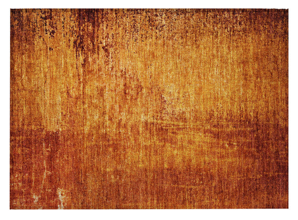 2' X 3' Orange Abstract Washable Non Skid Indoor Outdoor Area Rug