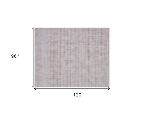 8' X 10' Camel Striped Hand Loomed Area Rug
