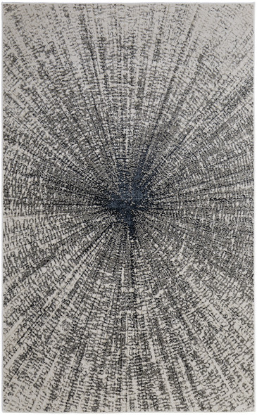 4' X 6' Gray and Ivory Abstract Power Loom Area Rug