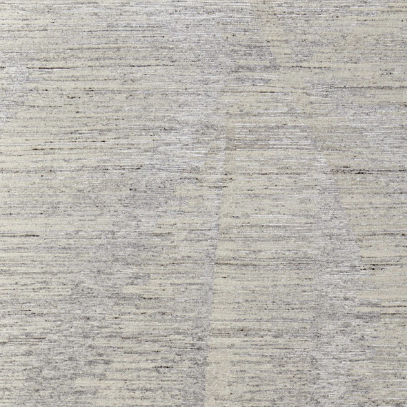 8' X 12' Ivory and Gray Abstract Hand Knotted Worn Faded Area Rug
