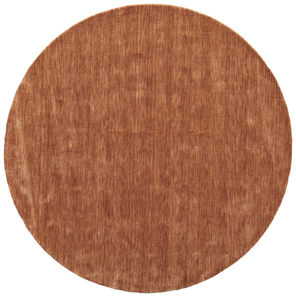 8' Orange Wool Hand Woven Round Rug
