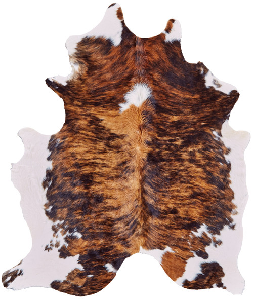 4' X 5' Brown Cowhide Animal Print Power Loom Area Rug