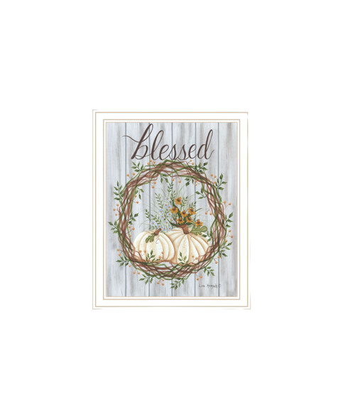 Set Of Two Thankful and Blessed for the Fall White Framed Wall Art
