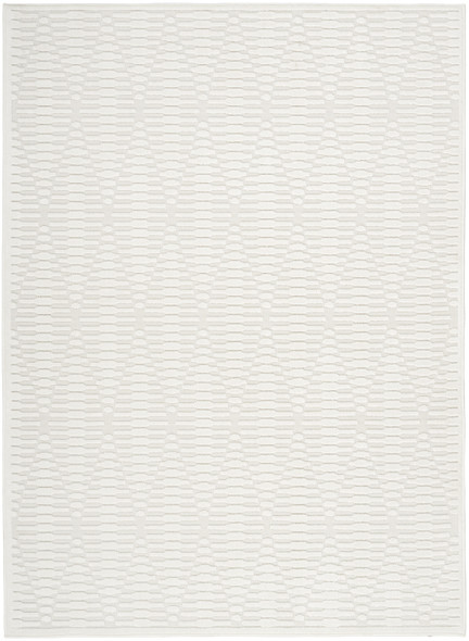 7' X 9' Ivory Geometric Area Rug