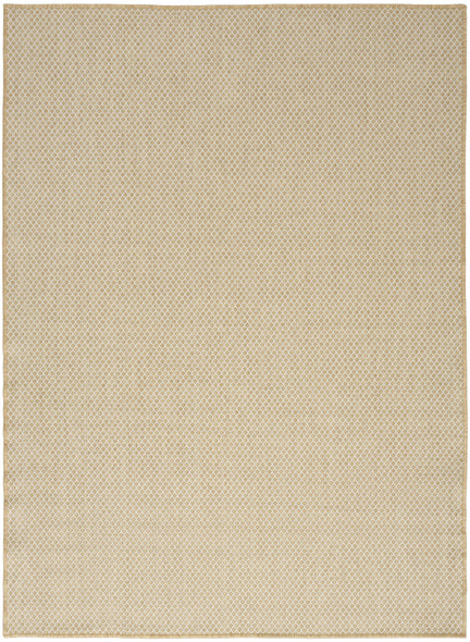 5' X 7' Natural And Ivory Geometric Indoor Outdoor Area Rug