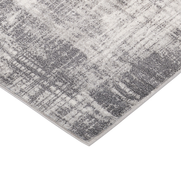 9' X 12' Cream And Gray Abstract Area Rug