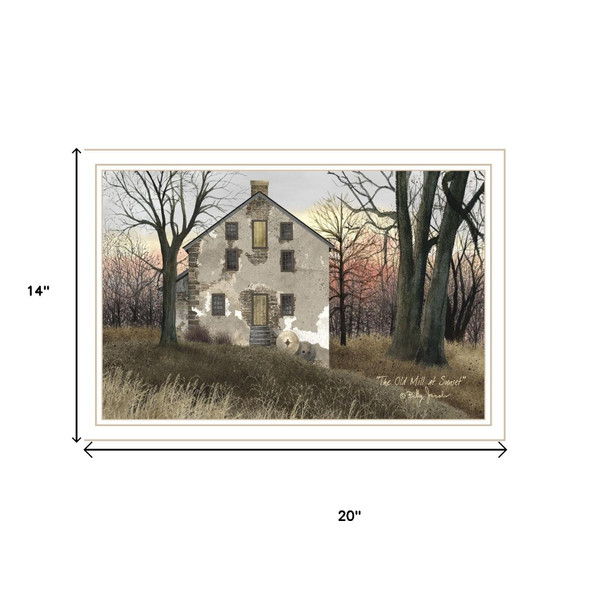 Set Of Two The Old Mill And A Road Home White Framed Wall Art