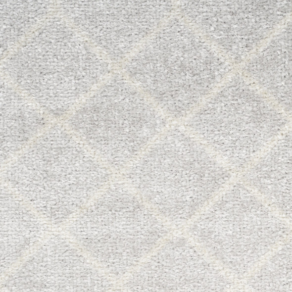 4' Gray Geometric Power Loom Round Rug
