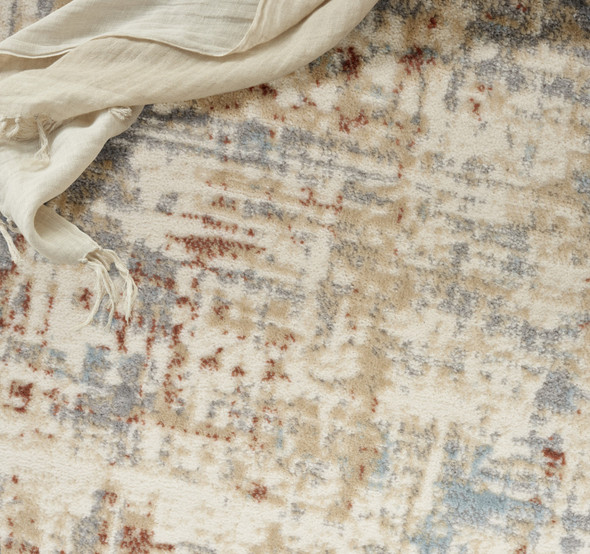 3' X 5' Ivory Abstract Power Loom Area Rug