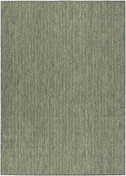 5' X 7' Green Geometric Indoor Outdoor Area Rug