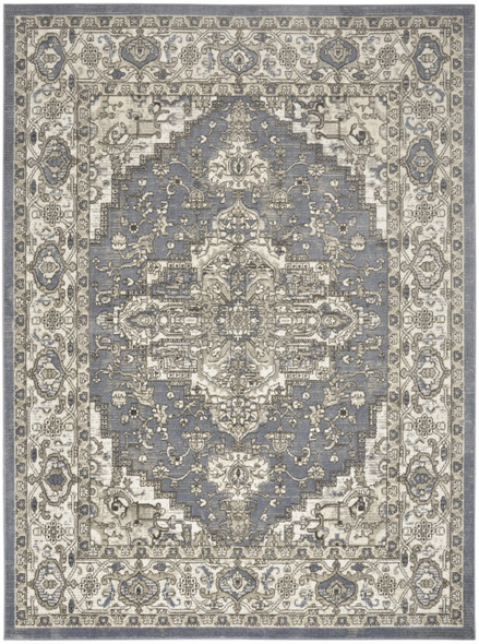 6' X 9' Blue Floral Area Rug