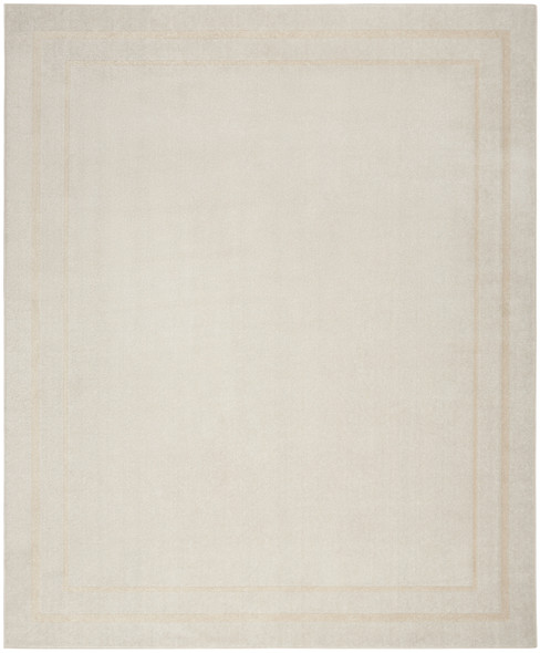 9' X 12' Ivory And Gold Indoor Outdoor Area Rug