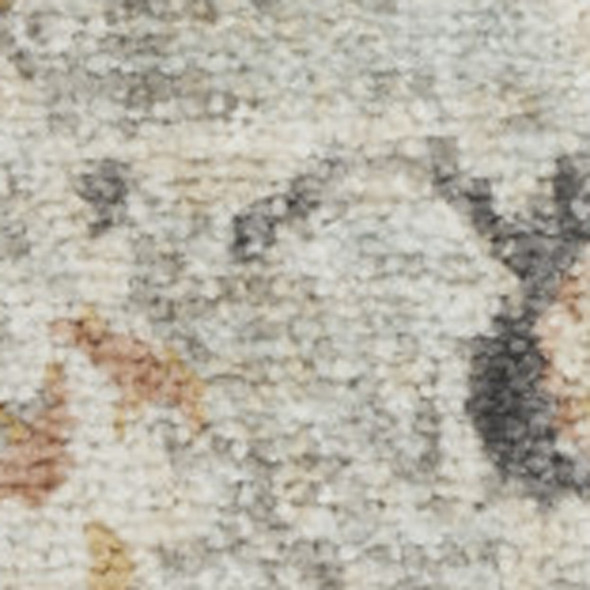 6' Gray Floral Worn Faded Runner Rug