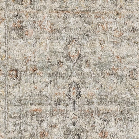 2' X 4' Light Gray Black And Yellow Floral Distressed Area Rug