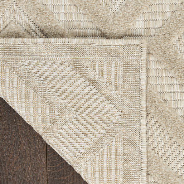 2' X 4' Cream And Beige Geometric Indoor Outdoor Area Rug