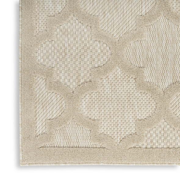2' X 4' Cream And Beige Geometric Indoor Outdoor Area Rug