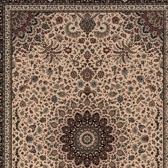 8' X 11' Ivory And Black Oriental Area Rug