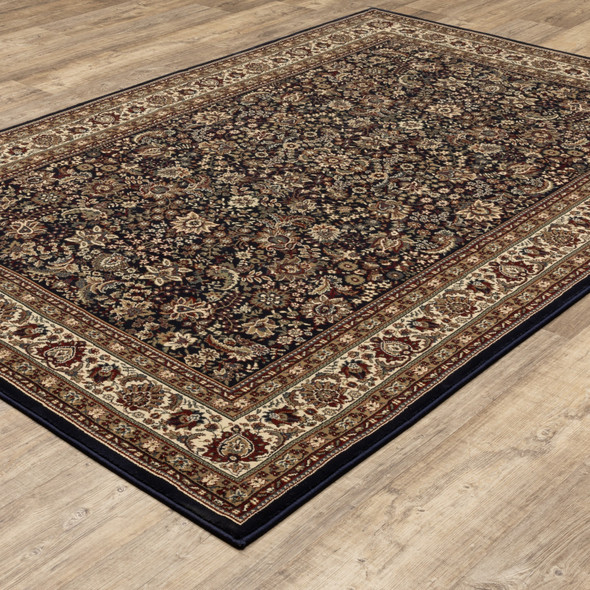 10' X 13' Blue And Red Oriental Area Rug